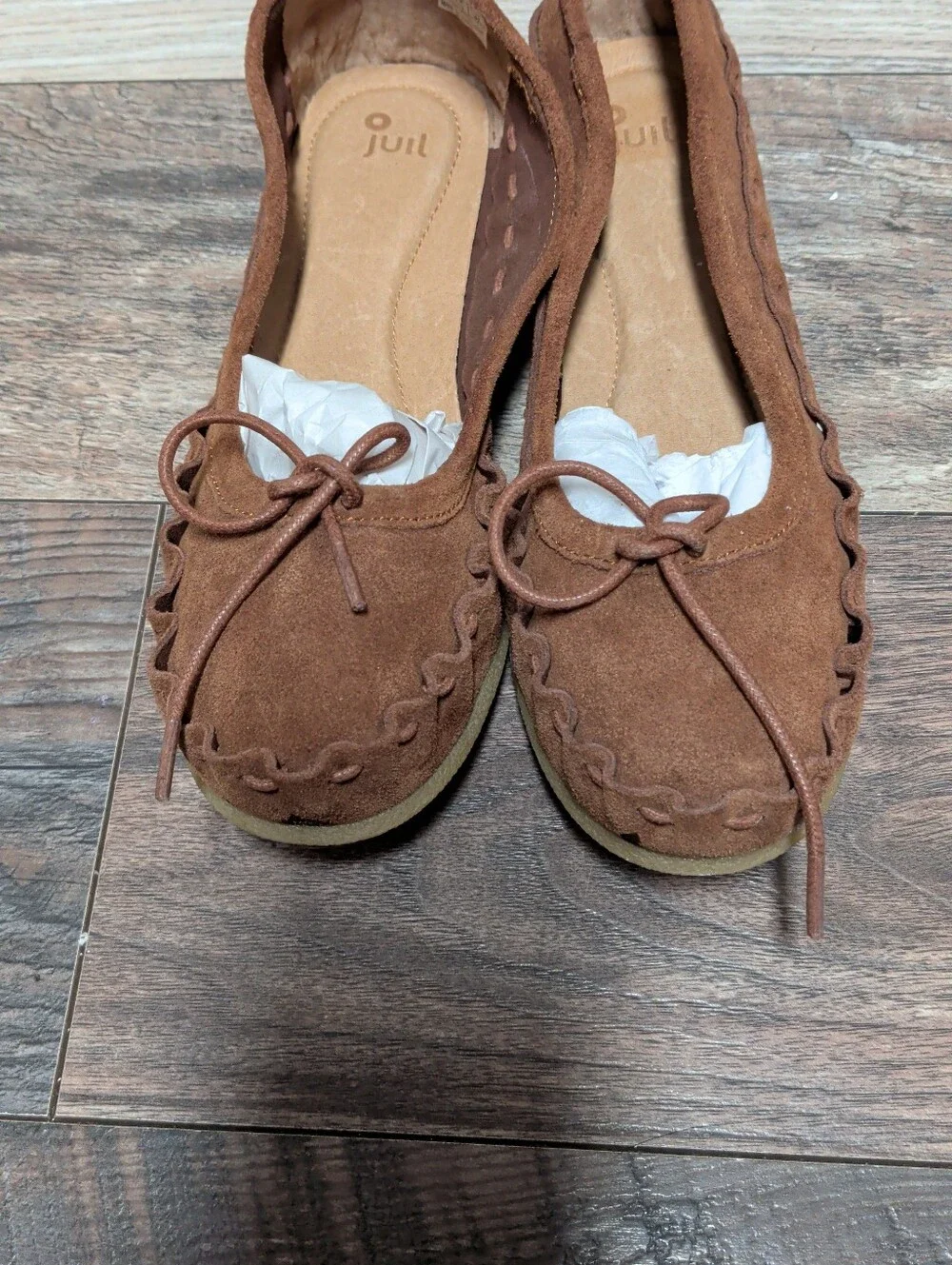 Juil Bumi Terra Brown Suede Moccasin Grounding Copper Shoes Natural Hippie Sz 7